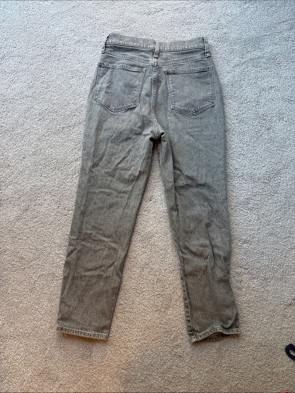 Women's Madewell The Momjean High-Rise Straight Jeans — Gray - Picture 3 of 4